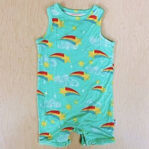 Posh Peanut Romper Boys 0-3M Girls Fallon Bamboo Racerback Shooting Stars Summer